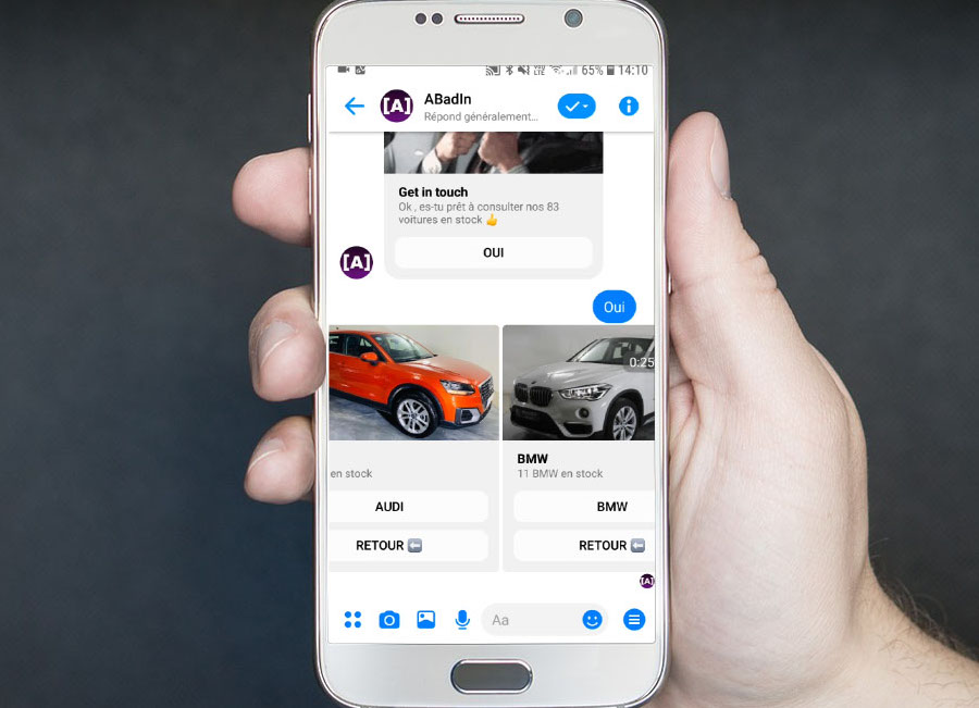 chatbot pour un stock de voitures d'occasion